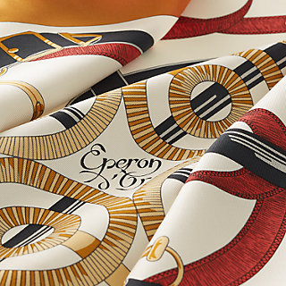 Eperon D'Or 90典藏方巾- 米色| Hermès 愛馬仕台灣地區官網